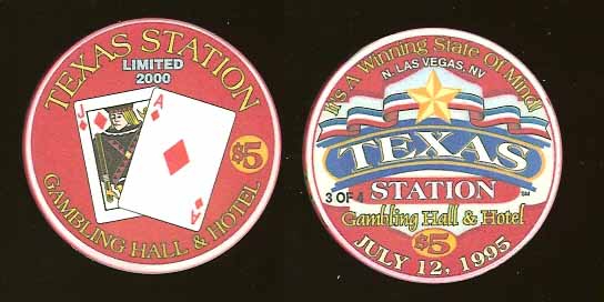 $5 Texas Station Black Jack Diamonds July 12, 1995