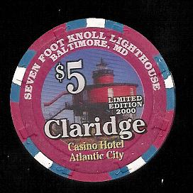 CLA-5aj $5 Claridge Seven Knoll Lighthouse Baltimore MD.