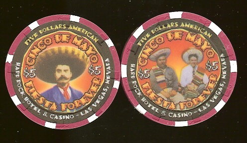$5 Cinco De Mayo 2001 Hard Rock Las Vegas Casino Chip