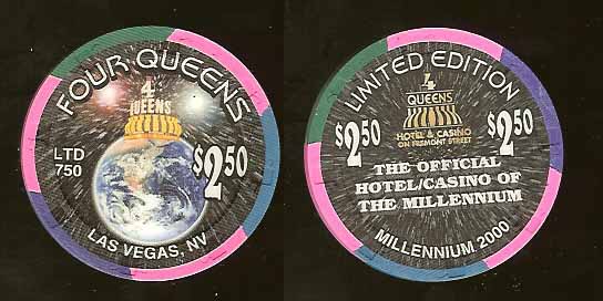 $2.50 Four Queens Official Casino of the Millennium 2000