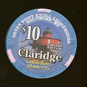 CLA-10q $10 Claridge Seven Foot Knoll Lighthouse Baltimore, MD