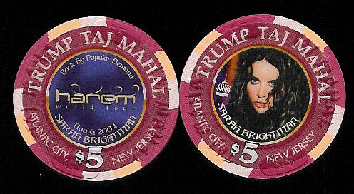 TAJ-5x $5 Taj Mahal Sarah Brightman Harem World Tour