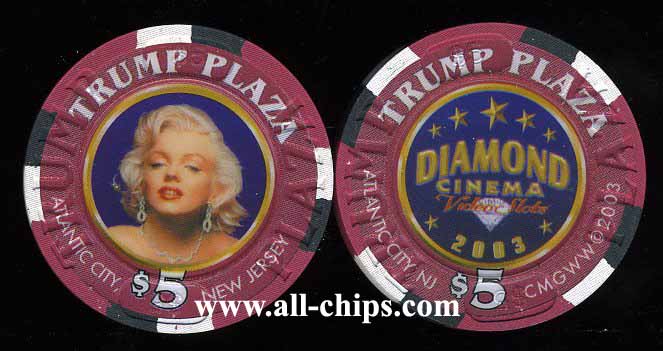TPP-5ac $5 Trump Plaza Marilyn Monroe
