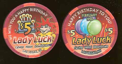 $5 Lady Luck Happy Birthday to you 1996