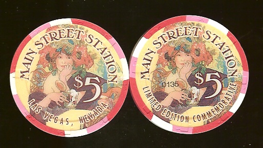$5 Main Street Station Mucha Beer Flowers Numbered