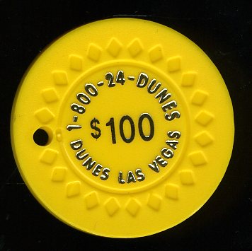 $100 Dunes 1-800-24-DUNES Add chip Yellow
