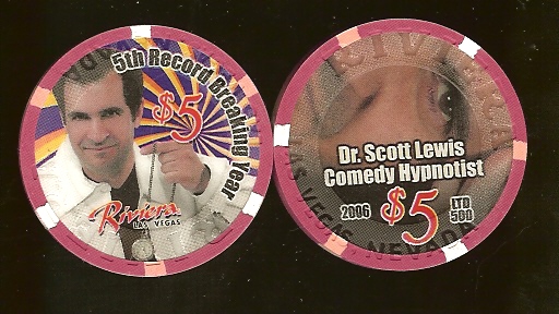 $5 Riviera DR. Scott Lewis Comedy Hypnoist 2006 5th Record Breaking Year