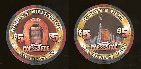 $5 Horseshoe Millennium 2000 Binions 1975 (Hotel)