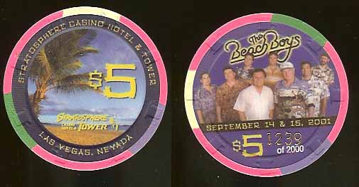 $5 Stratosphere Beach Boys September 14th & 15th, 2001
