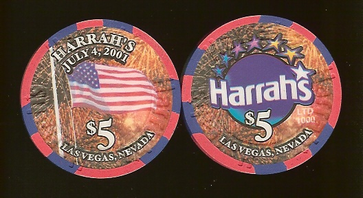 $5 Harrahs 4th of July 2001
