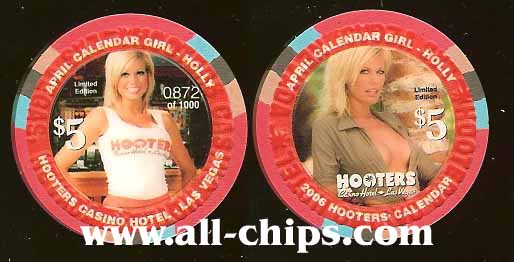 $5 Hooters 2006 Calendar Girl  4 April Holly