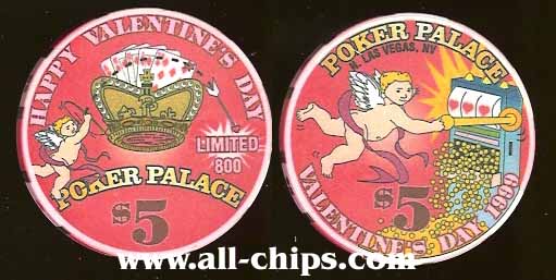 $5 Poker Palace Valentines Day 1999