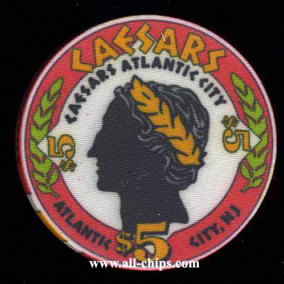 CAE-5a $5 Caesars 2nd issue Black Head