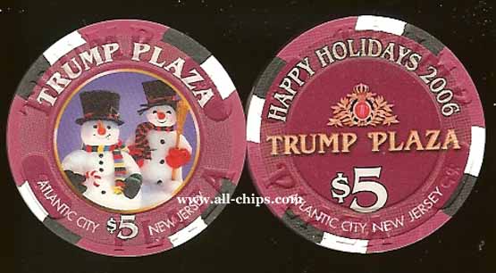 TPP-5ar $5 Trump Plaza Happy Holidays 2006