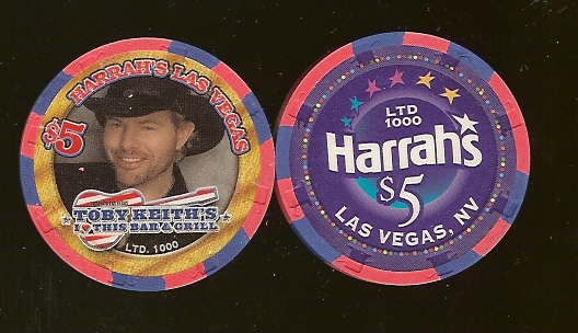 $5 Harrahs Toby Keith Chip #1 I love this bar and Grill