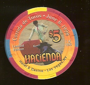 $5 Hacienda Corrlda De Toros 1996