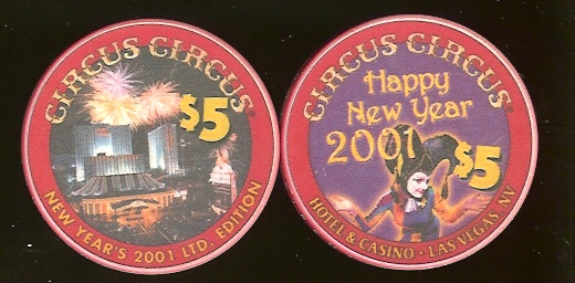 $5 Circus Circus Happy New Year 2001
