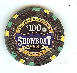 SHO-100f  $100 Showboat 20th Anniversary