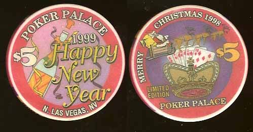 $5 Poker Palace Christmas 1998 New Year 1999