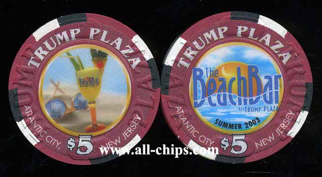 TPP-5z $5 Trump Plaza The Beach Bar 2003