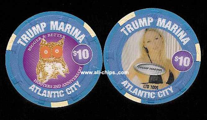 MAR-10a $10 Trump Marina Hooters 2nd Anniversary 