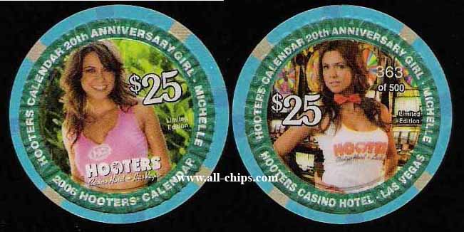 $25 Hooters Calendar 20th Anniversary Michelle 2006