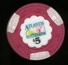 $5 Atlantis (Dark Red) Casino St Maarten