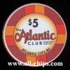 ACH-5 $5 Atlantic Club Hotel & Casino