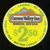 $2.50 Carson Valley Inn Minden, NV