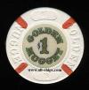 GOL-1ab $1 Golden Nugget Green & Gold Letters...