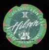 HAC-25 $25 Hilton Atlantic City 1st issue Notched Salesman Sample
