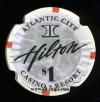 HAC-1 $1 Hilton Atlantic City 1st issue Notched Salesman Sample