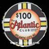 ACH-100a $100 Atlantic Club Back Up Notched Chipco Sample