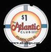 ACH-1 $1 Atlantic Club Chipco Notched Sample