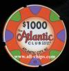 ACH-1000 $1000 Atlantic Club Chipco Notched Sample