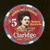 CLA-5j $5 Claridge Gambling Legends Madame Moustache