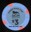 $3 MGM National Harbor Poker Room Rake Chip Prince Georges County, MD.