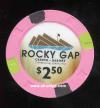 $2.50 Rocky Gap Casino Resort 2nd issue Cumberland, MD.