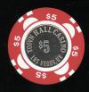 $5 Town Hall Casino Las Vegas 1st issue 1985