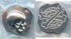 1/4 OZ. Reckless Metals Skull Head 3-D Effect with Classic Logo Silver Round