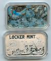 1 oz. Locker Mint 4 Horseman Series, This is the WAR Bar Blue .999 Fine Silver