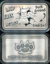 1 OZ. Hard Knox Metals Fuck around and Dind out 2 Bar set PR & Ant. 999 fine silver
