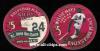 BPP-5g $5 Ballys Park Place Willie Mays 1955-62-64-65 Home Run Champ