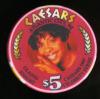 CAE-5u $5 Caesars Gladys Night 1997 Celebrity series