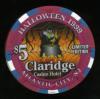 CLA-5v $5 Claridge Halloween 1999 Witch/Web