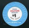$1 Hilton Reno 1st issue 1992 AU Medium Blue